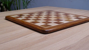 16 inch Solid Wood Chess Board in Sheesham Wood and Maple Wood - 42 mm Square