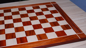 23 inch Luxury Solid Wood Chess Board in Padauk Wood and Maple Wood - 60 mm Square