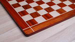 23 inch Luxury Solid Wood Chess Board in Padauk Wood and Maple Wood - 60 mm Square