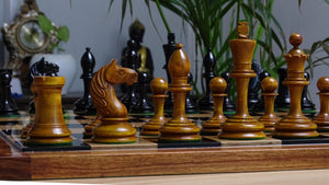 Antonio Fabiano 1933 Soviet Era Botvinnik Style Weighted Chess Pieces in Ebony & Antique 3.8 Inch King - 1150 GMS Weight