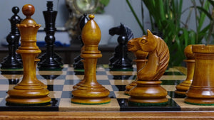 Antonio Fabiano 1933 Soviet Era Botvinnik Style Weighted Chess Pieces in Ebony & Antique 3.8 Inch King - 1150 GMS Weight