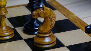 Antonio Fabiano 1933 Soviet Era Botvinnik Style Weighted Chess Pieces in Ebony & Antique 3.8 Inch King - 1150 GMS Weight