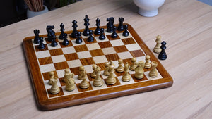 The Stallion Weighted Chess Pieces in Ebonized Wood and Boxwood 3.0" King- 600 Grams Weight