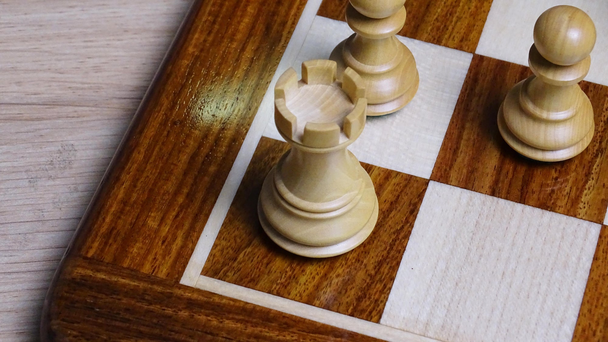 The Stallion Weighted Chess Pieces in Ebonized Wood and Boxwood 3.0" King- 600 Grams Weight