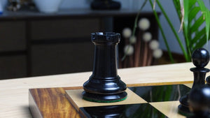 The 1849 Cooke Type 2 Jaques Staunton Weighted 3.5 inch King Chess Pieces in Ebony wood and Vintage Antique Boxwood - 1100 Grams Weight