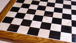 21 inch Solid Wood Chess Board in Ebony Wood and Maple Wood - 53mm