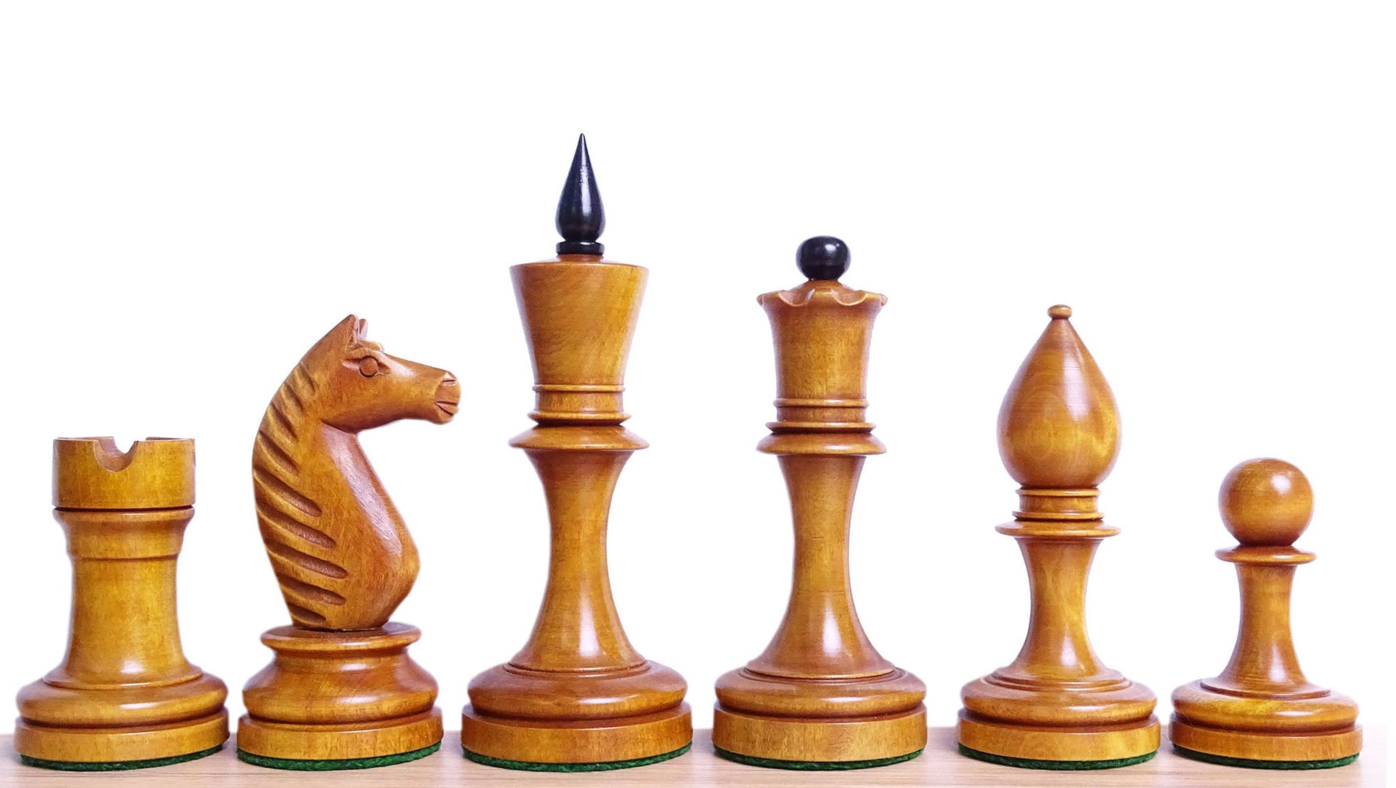 The Repro of Averbakh 1949 Moscow Chess Championship Chess Pieces in Ebonized & Antiqued Boxwood - 4.20 inch King