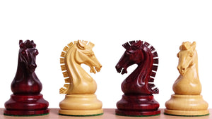 Repro of 2017 Sinquefield Cup Craftsman Triple Weighted Chess Pieces in Padauk Wood & Boxwood - 3.75 inch King