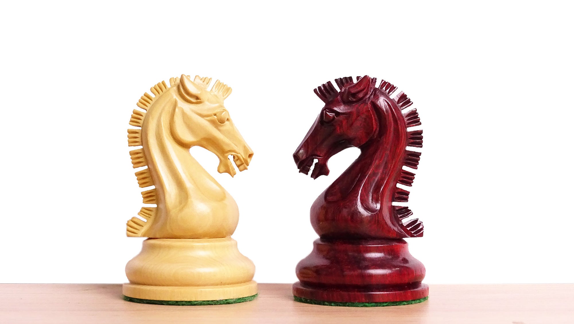 Repro of 2017 Sinquefield Cup Craftsman Triple Weighted Chess Pieces in Padauk Wood & Boxwood - 3.75 inch King