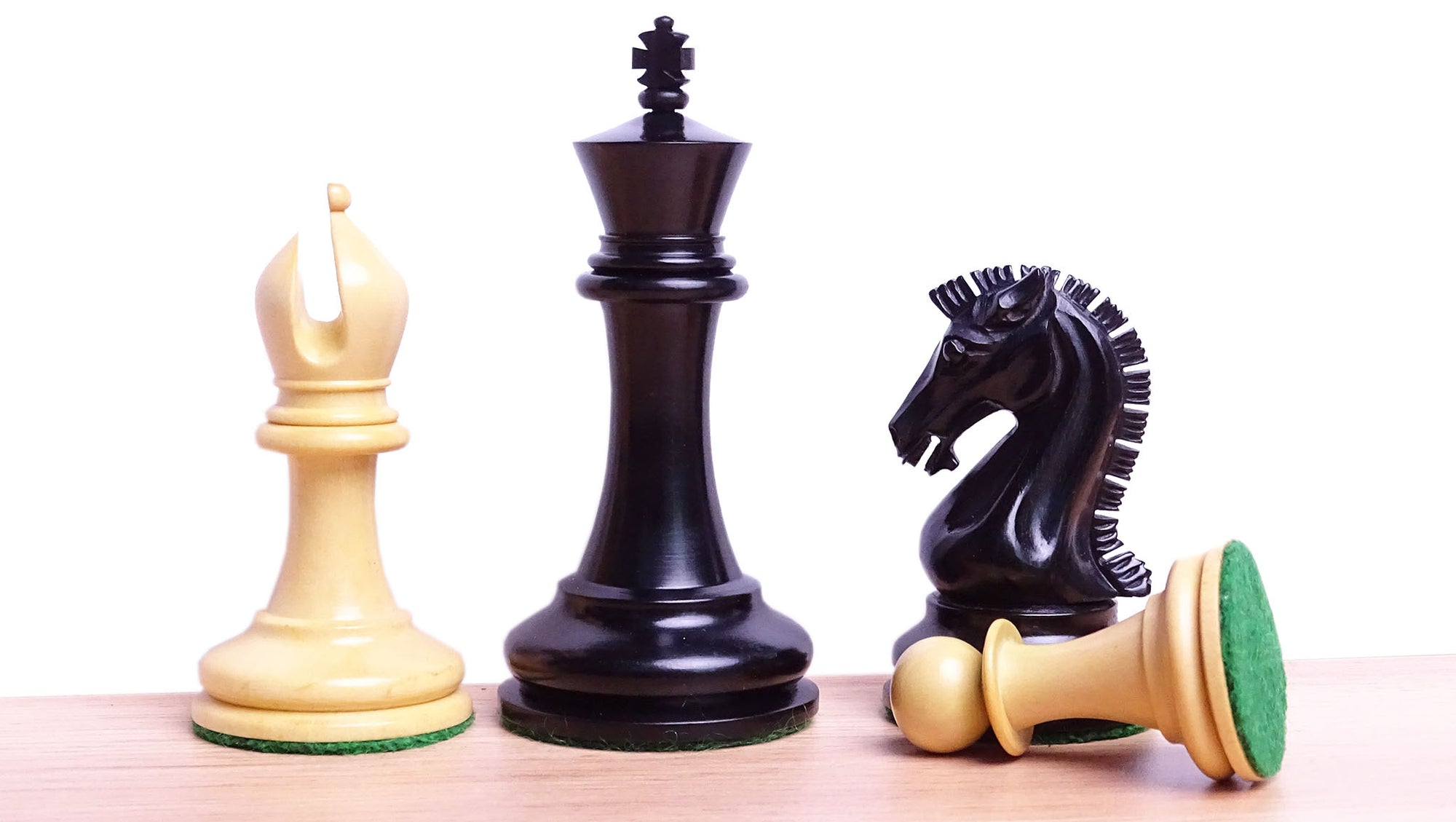 Repro of 2017 Sinquefield Cup Craftsman Triple Weighted Chess Pieces in Ebony/Boxwood - 3.75 inch King