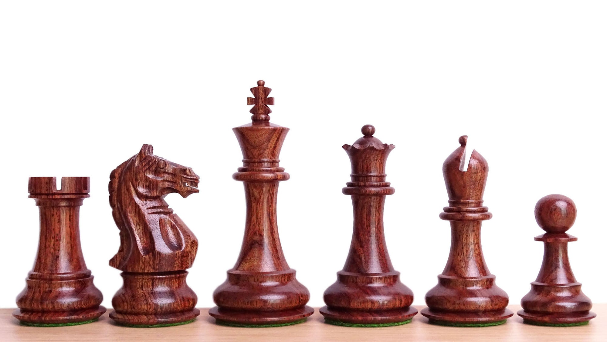 The Supreme Series Staunton Weighted Chess Pieces in Acacia Wood & Indian Boxwood - 4 inch King