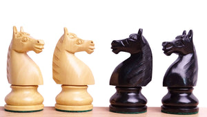 The Repro of 1930s-70s Hastings Chess Congress Set Wooden Chess Pieces in Genuine Ebony & Indian Boxwood - 4.0 inch