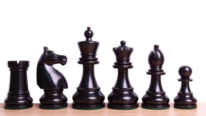 The Repro of 1930s-70s Hastings Chess Congress Set Wooden Chess Pieces in Genuine Ebony & Indian Boxwood - 4.0 inch