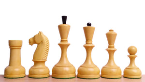 The Repro of 1950s Botvinnik Tournament Soviet Era Chess Pieces in Ebonized Boxwood - 4.4 inch King