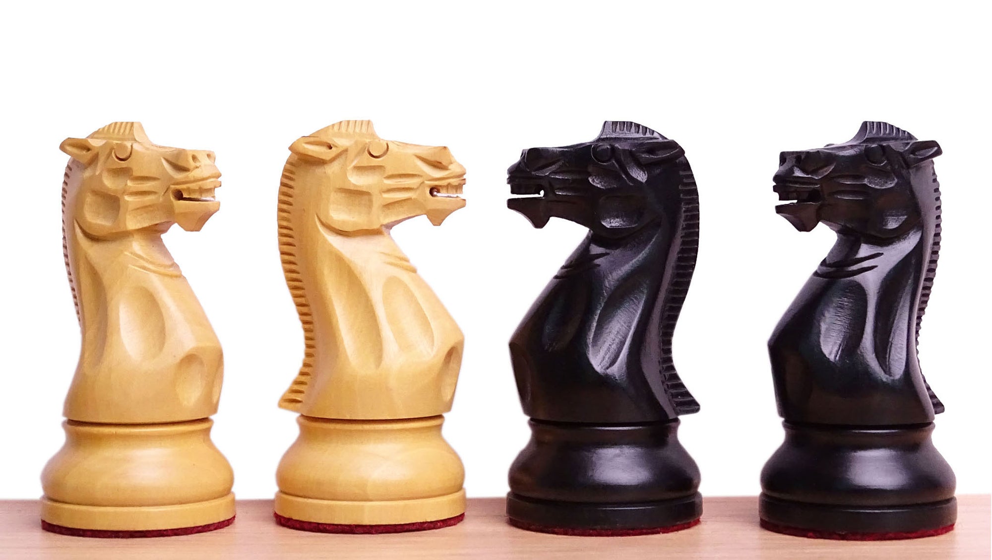 The Judit Polgar Repro Staunton Weighted Tournament Chess Pieces in Ebonized Boxwood - 3.75 Inch King