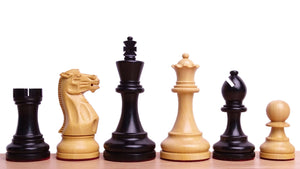 The Judit Polgar Repro Staunton Weighted Tournament Chess Pieces in Ebonized Boxwood - 3.75 Inch King