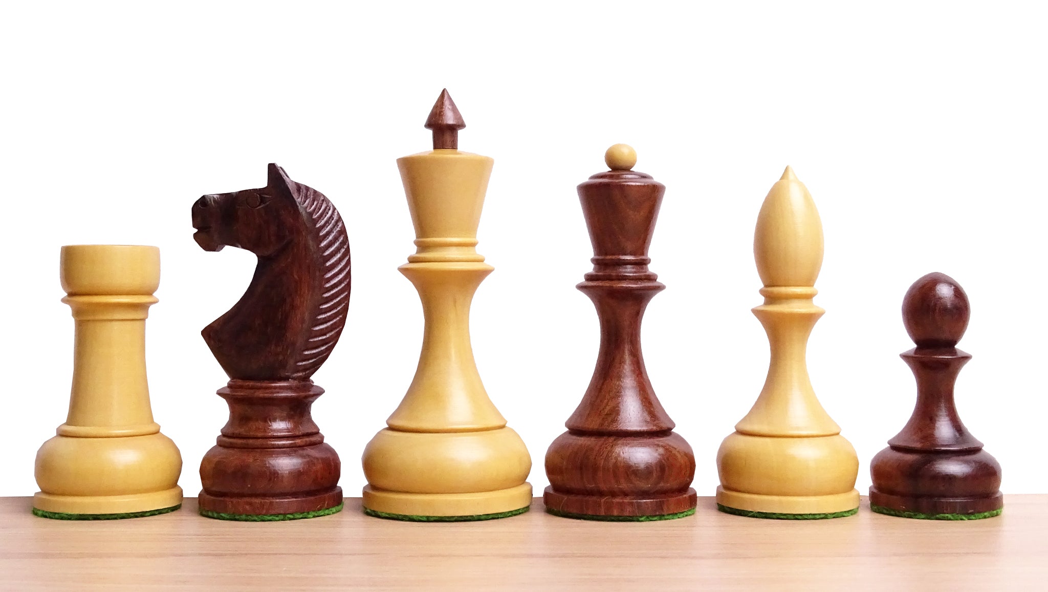 Circa 1930s "Leningrad Schoolboy" Soviet Chess Pieces 4.2 inch King in Sheesham & Boxwood - 1530 Grams