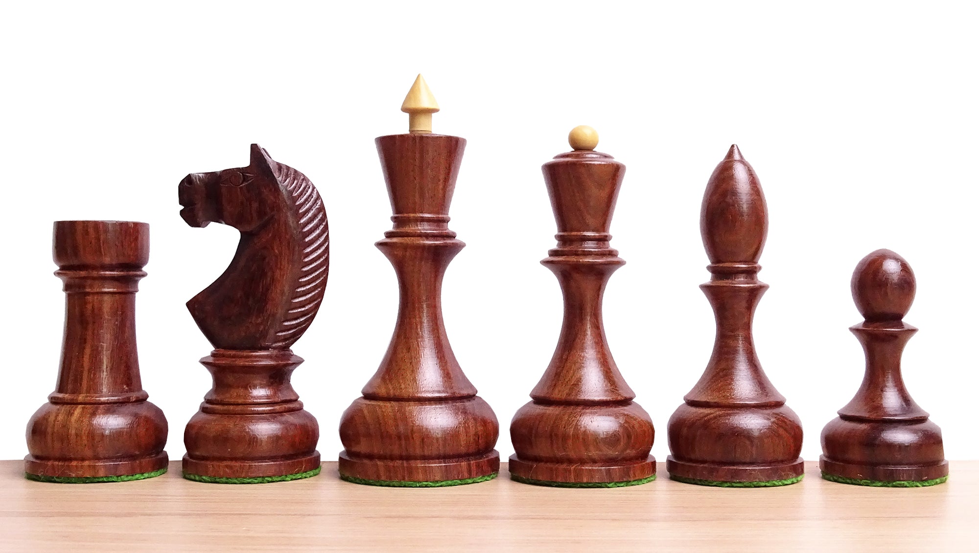 Circa 1930s "Leningrad Schoolboy" Soviet Chess Pieces 4.2 inch King in Sheesham & Boxwood - 1530 Grams