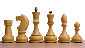 Circa 1930s "Leningrad Schoolboy" Soviet Chess Pieces in Sheesham & Boxwood - 4.2 inch King