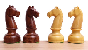 The Soviet Era 1950s Botvinnik Tournament Weighted Chess Pieces in Sheesham & Boxwood 4.4 inch King - 1480 Grams