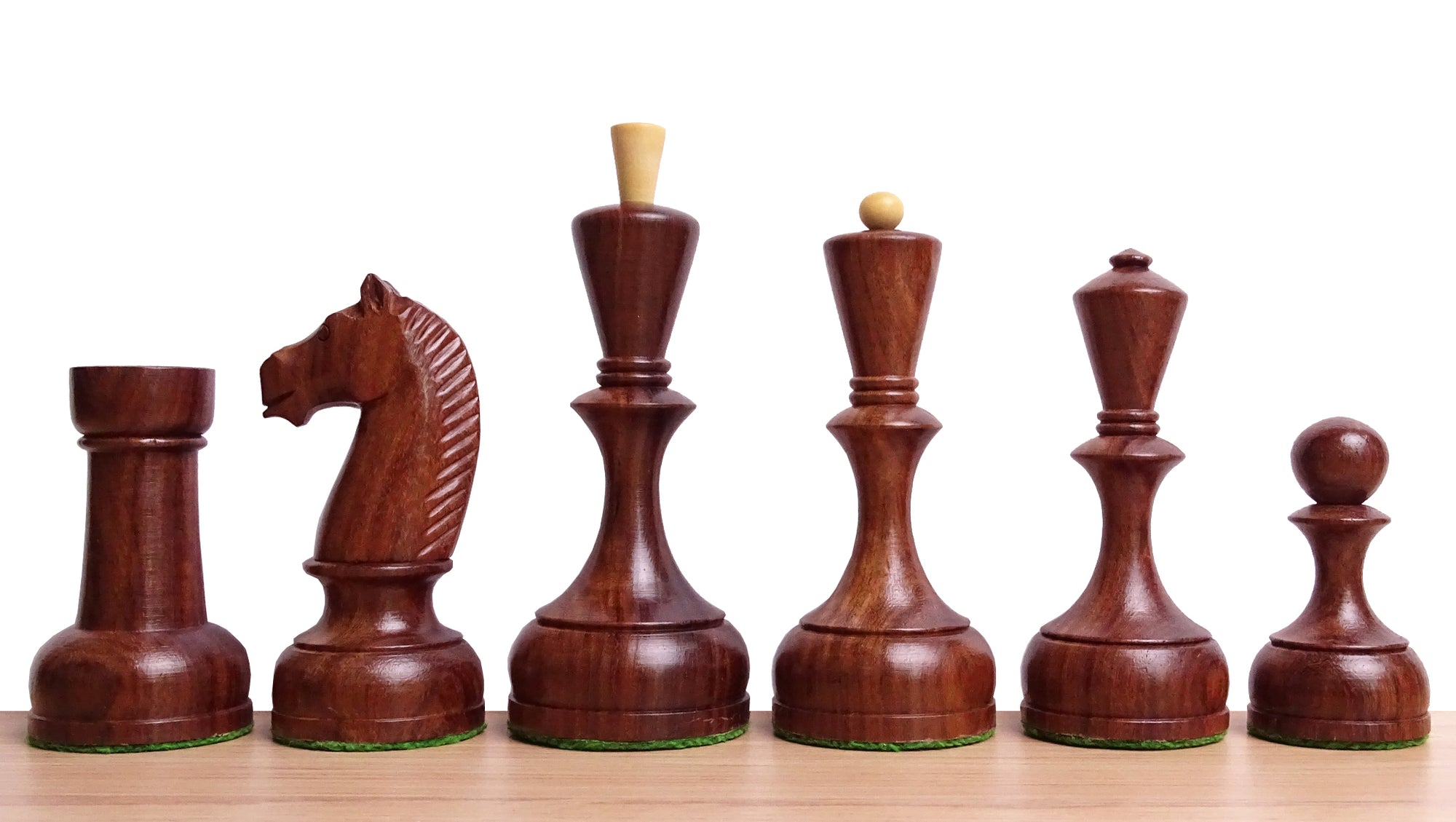 The Soviet Era 1950s Botvinnik Tournament Weighted Chess Pieces in Sheesham & Boxwood 4.4 inch King - 1480 Grams