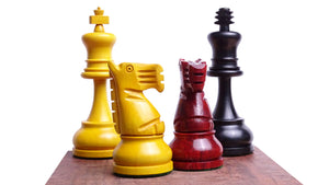 The Repro of 1973 Petropolis Interzonal Tournament World Chess Championship Weighted Chessmen in Padauk & Boxwood - 4.25 " King