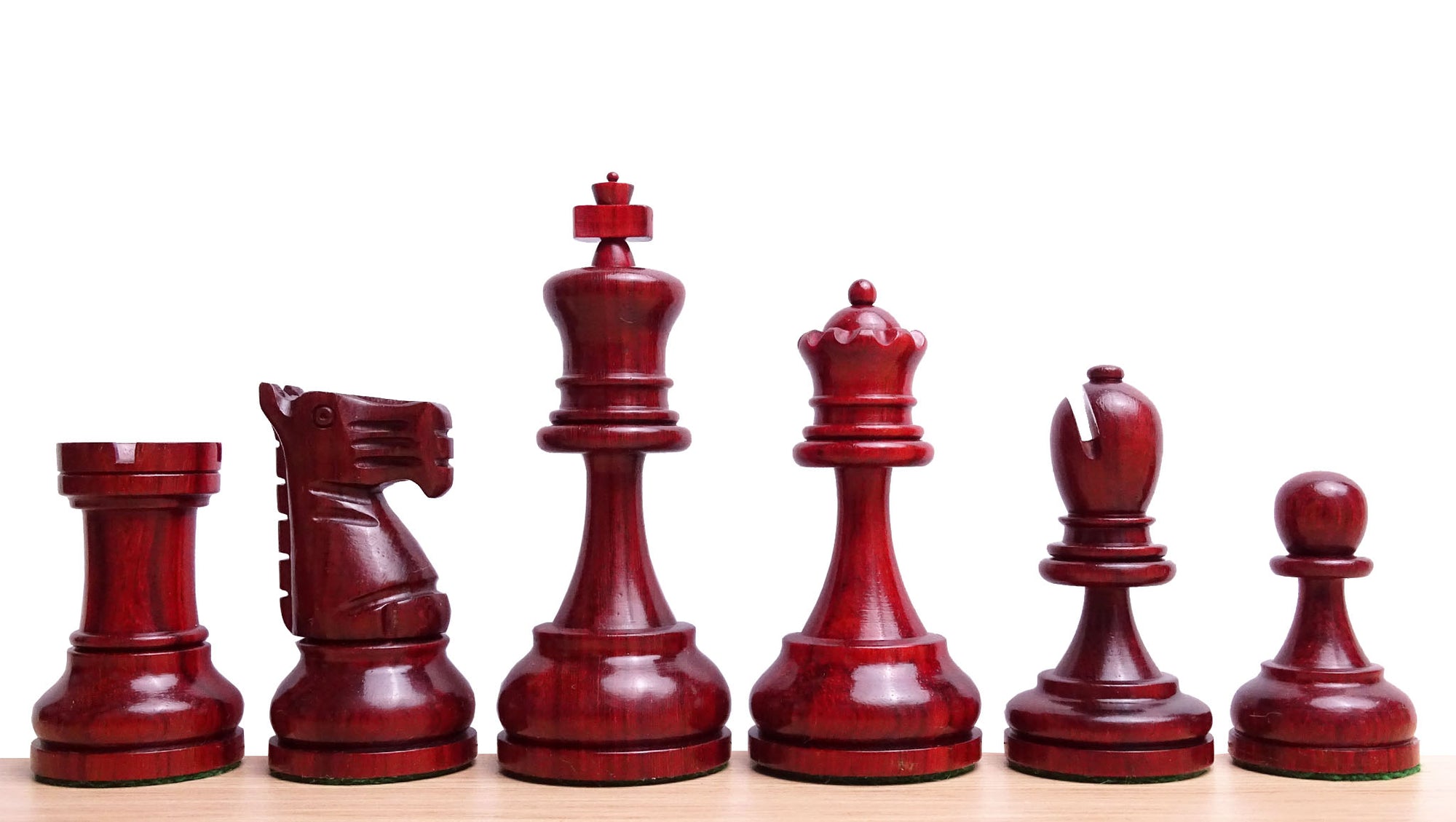 The Repro of 1973 Petropolis Interzonal Tournament World Chess Championship Weighted Chessmen in Padauk & Boxwood - 4.25 " King