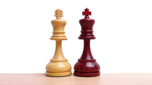 The Repro of 1973 Petropolis Interzonal Tournament World Chess Championship Weighted Chessmen in Padauk & Boxwood 4.25" - 2000 Grams Weight