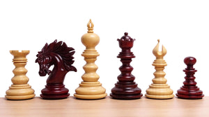 The Zeus Series Luxury Chess Pieces Triple Weighted in Padauk Wood and Boxwood - 4.20 inch King