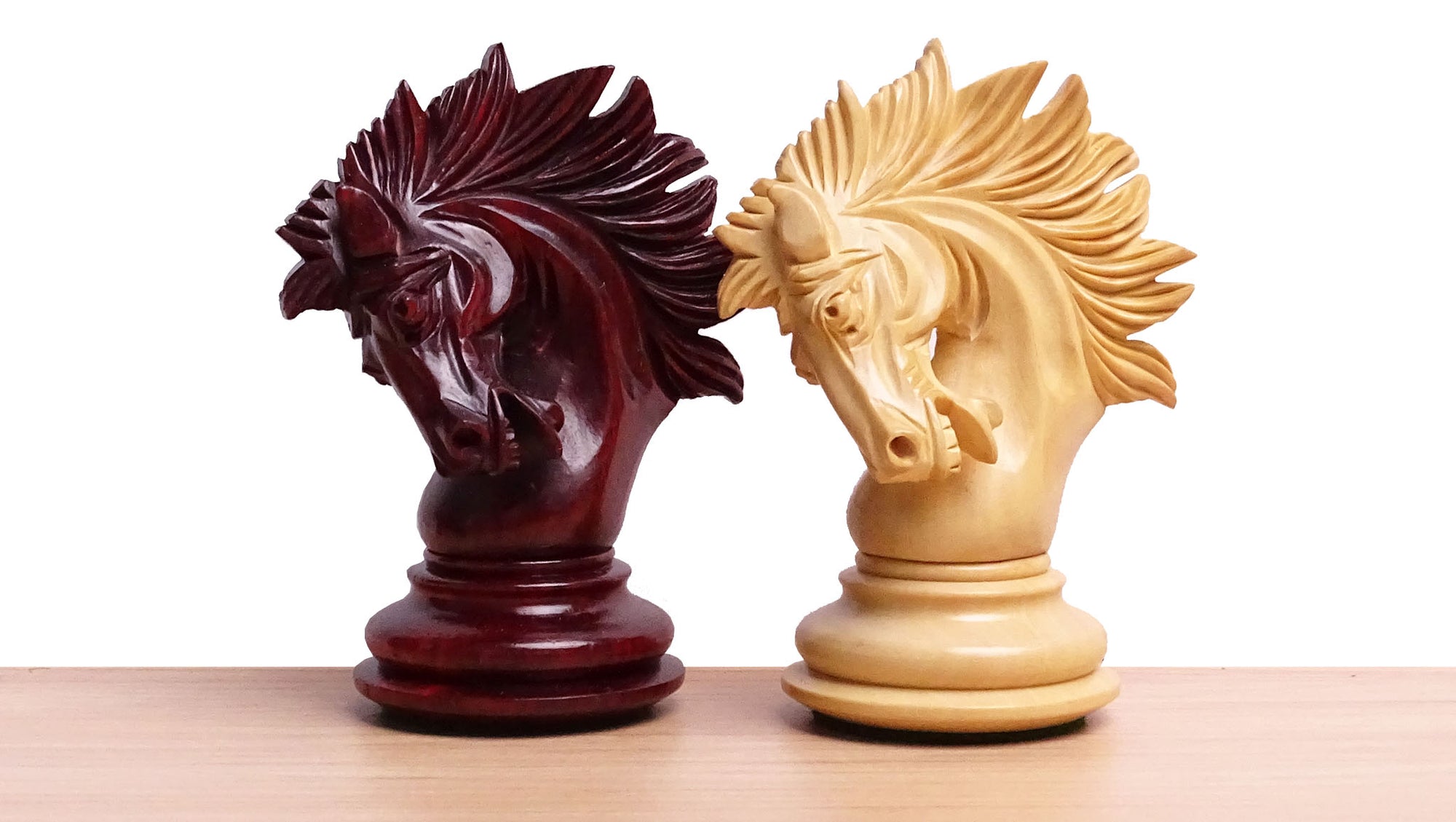 The 4.2" Zeus Series Luxury Chess Pieces Triple Weighted in Padauk Wood and Boxwood - 2150 Gram Weight