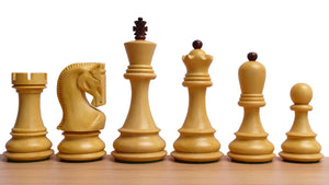 1959 World Chess Championship Russian Zagreb Weighted 3.8" Chess Pieces in Sheesham / Natural Boxwood - 1300 Grams Weight