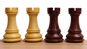 1959 World Chess Championship Russian Zagreb Weighted 3.8" Chess Pieces in Sheesham / Natural Boxwood - 1300 Grams Weight