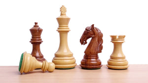 The Old Columbian Series Weighted Chess Pieces in Sheesham Wood and Boxwood 3.8 Inch King - 1000 Grams Weight