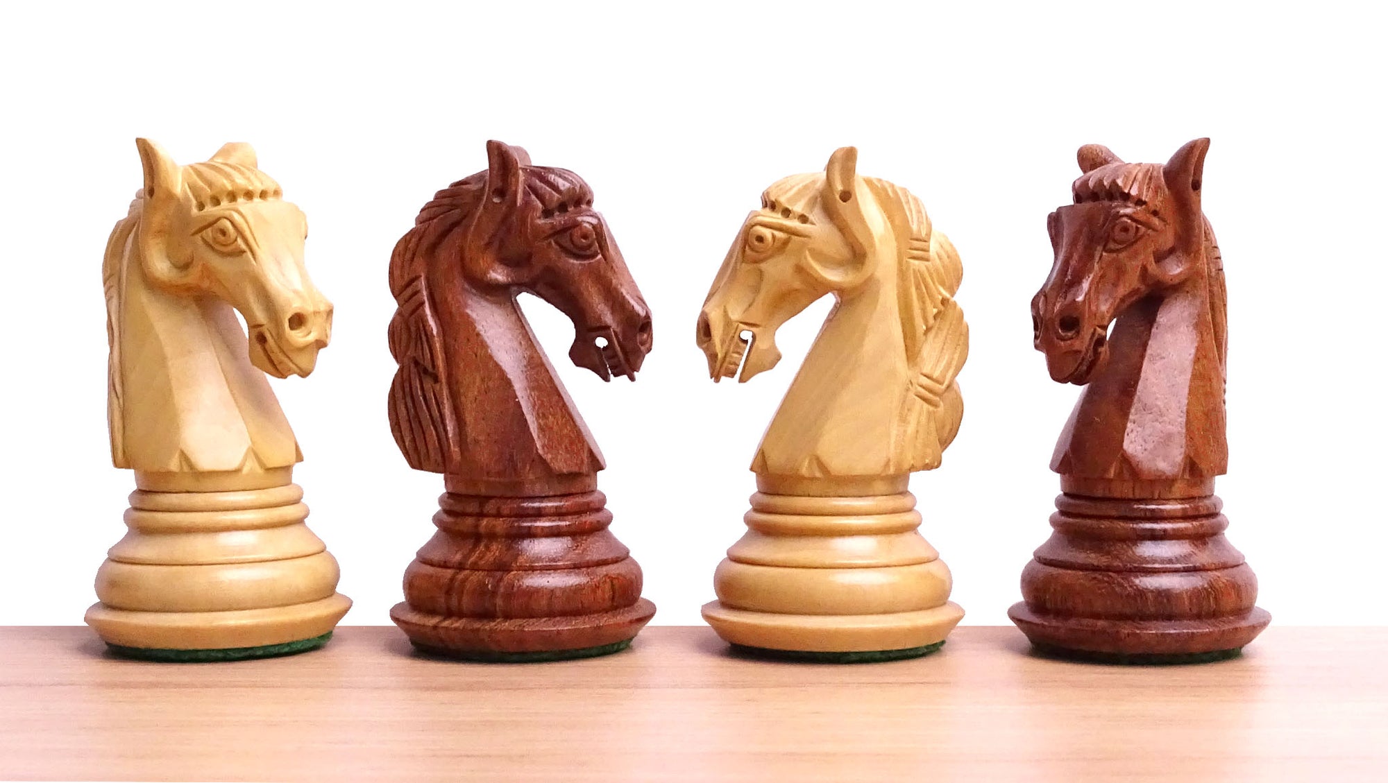 The Old Columbian Series Weighted Chess Pieces in Sheesham Wood and Boxwood 3.8 Inch King - 1000 Grams Weight