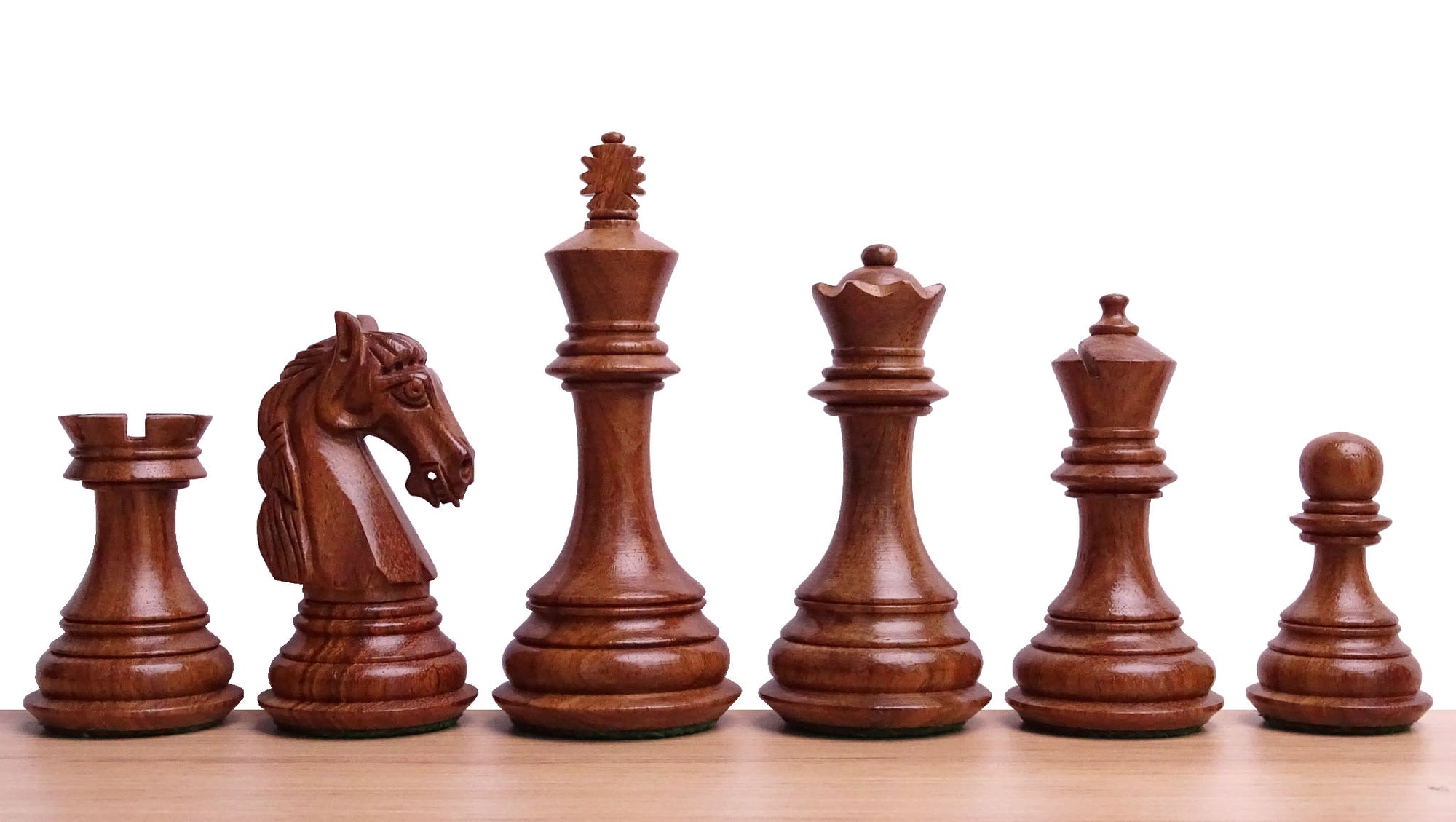 The Old Columbian Series Weighted Chess Pieces in Sheesham Wood and Boxwood 3.8 Inch King - 1000 Grams Weight