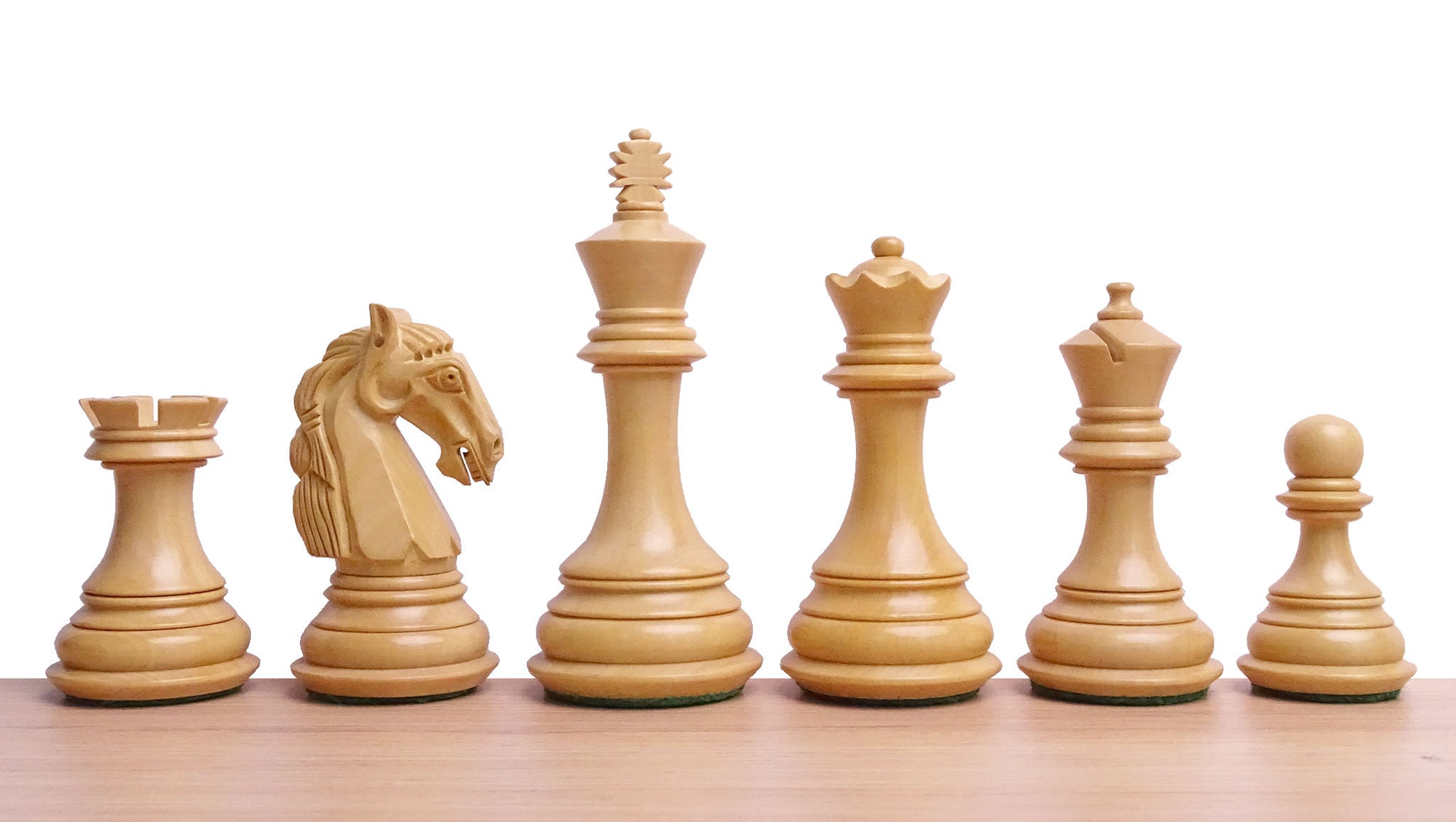 The Old Columbian Series Weighted Chess Pieces in Sheesham Wood and Boxwood 3.8 Inch King - 1000 Grams Weight