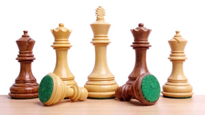 The Old Columbian Series Weighted Chess Pieces in Sheesham Wood and Boxwood 3.8 Inch King - 1000 Grams Weight