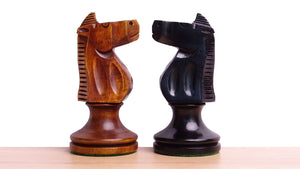 The 1973 Philippines Repro International Tournament Chess Pieces in 4.2 Inch King Ebonized & Distressed Antique - 1350 Grams