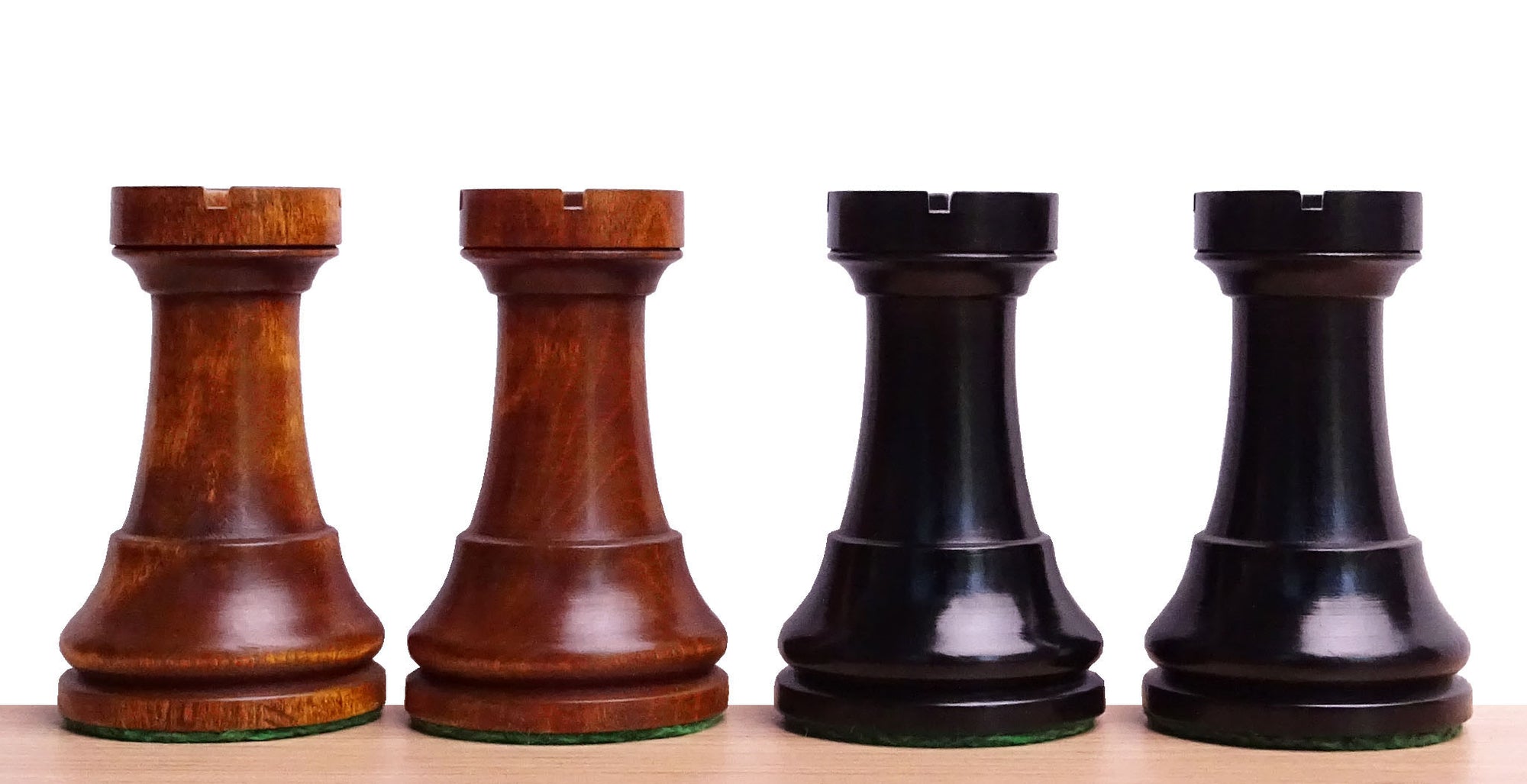 The 1973 Philippines Repro International Tournament Chess Pieces in 4.2 Inch King Ebonized & Distressed Antique - 1350 Grams