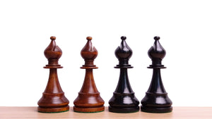 The 1973 Philippines Repro International Tournament Chess Pieces in 4.2 Inch King Ebonized & Distressed Antique - 1350 Grams