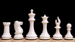 1849 Reproduction Cooke Type 3.5 Inch King Chess Piece in Camel Bone in Varnished White and Black - 800 Gms Weight