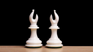 1849 Reproduction Cooke Type 3.5 Inch King Chess Piece in Camel Bone in Varnished White and Black - 800 Gms Weight