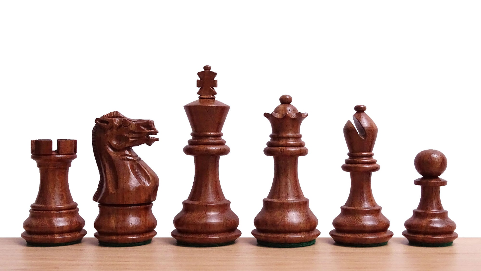 The 3.0" Stallion Weighted Staunton Chess Pieces in Sheesham Wood and Boxwood - 600 Grams Weight