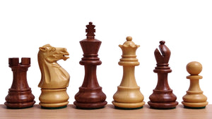 The 3.0" Stallion Weighted Staunton Chess Pieces in Sheesham Wood and Boxwood - 600 Grams Weight