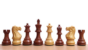 The 3.0" Stallion Weighted Staunton Chess Pieces in Sheesham Wood and Boxwood - 600 Grams Weight