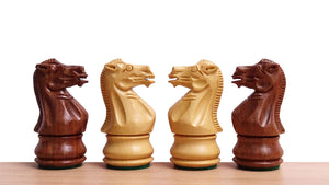 The 3.0" Stallion Weighted Staunton Chess Pieces in Sheesham Wood and Boxwood - 600 Grams Weight