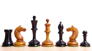 Antonio Fabiano 1933 Soviet Era Botvinnik Style Weighted Chess Pieces in Ebony & Antique 3.8 Inch King - 1150 GMS Weight