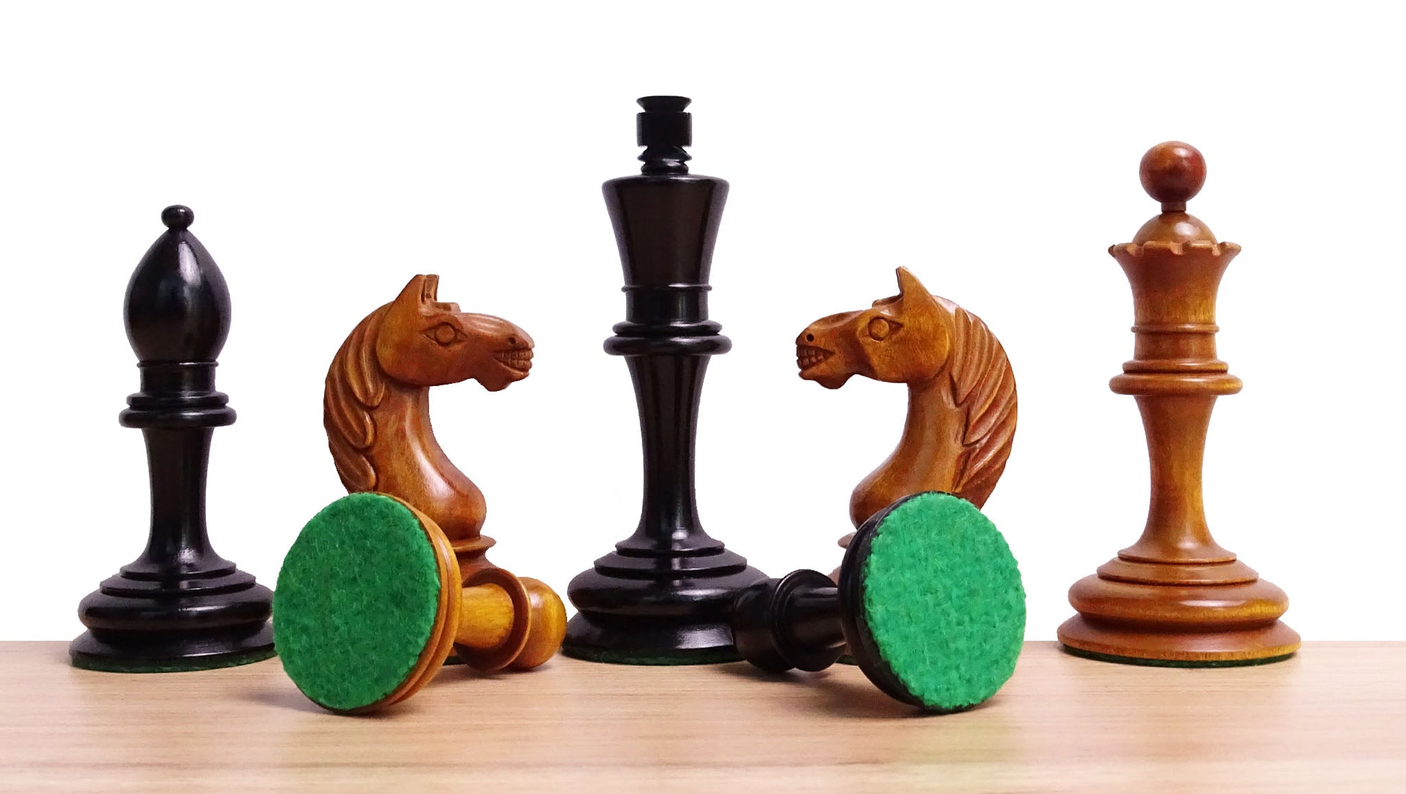 Antonio Fabiano 1933 Soviet Era Botvinnik Style Weighted Chess Pieces in Ebony & Antique 3.8 Inch King - 1150 GMS Weight