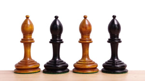 Antonio Fabiano 1933 Soviet Era Botvinnik Style Weighted Chess Pieces in Ebony & Antique 3.8 Inch King - 1150 GMS Weight