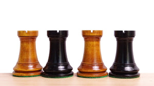 Antonio Fabiano 1933 Soviet Era Botvinnik Style Weighted Chess Pieces in Ebony & Antique 3.8 Inch King - 1150 GMS Weight